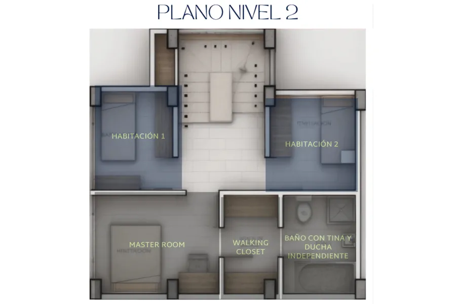 Plano del nivel 2 del apartamento Paris